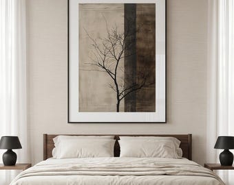 Wabi Sabi Wall Art, Japandi Printable Art, Beige Neutral Scandinavian Decor, Minimalist Digital Download