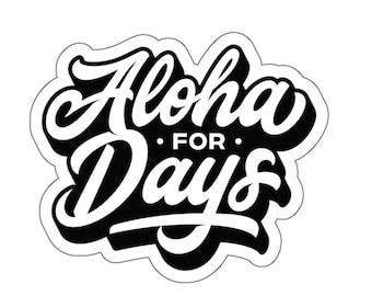 Aloha por días: ¡siente las vibraciones hawaianas con pegatinas personalizadas con corte tipo beso!