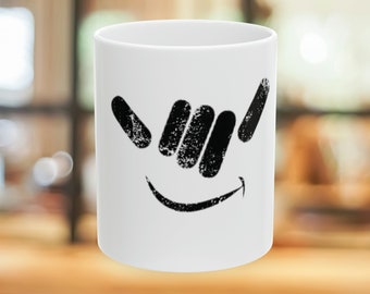 Shaka Main- Hawaiian Style Beach-Custom Ceramic Mug, 11oz