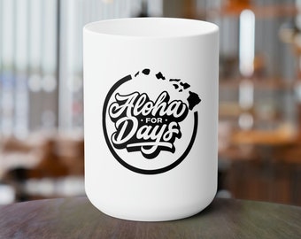 Scopri la bellezza: tazza in ceramica personalizzata da 15 once Circle Island Hawaii