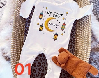 Newborn Baby Printed Sleepsuit, Baby Rompers, Boys Girls Clothes, My First Ramadan, Ramadan Gift