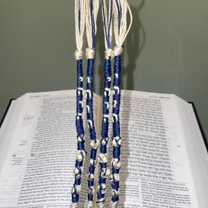 Name of God traditional tzitzit wrapping combo, YHVH 10-5-6-5 tzitzits, 100% cotton tzitzits tzitziot, set of 4