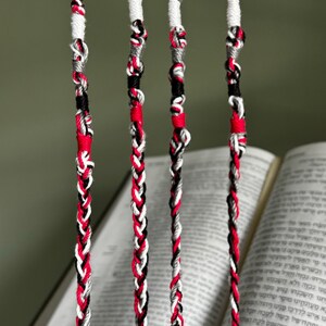 4 color traditional 10, 5, 6, 5 wrapped tzitzits, 100% cotton tzitzits tzitziot. Braided tzitzits