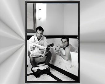 Ewan McGregor and Jude Law Bathroom Photography canvas, Home Decor Canvas Art, Modern Canvas Art