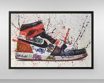 Oversized Wall Art, Jordan Shoe Hype Sneaker, Wall Art Canvas, Custom Wall Hanging, Jordan Shoes Wall Decor