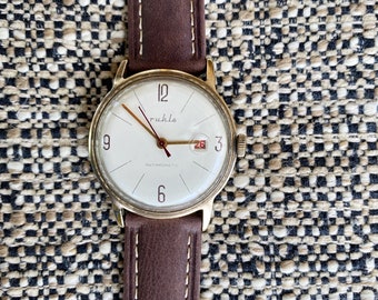 Reloj Ruhla vintage para hombre, de cuerda manual, años 70, fabricado en Alemania.