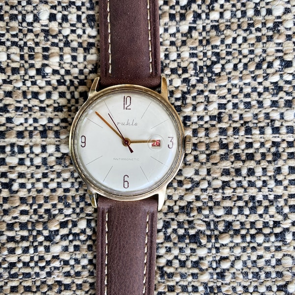 Ruhla vintage Herrenuhr - Handaufzug 70er - Made in Germany