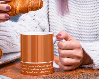 ORANGE personality Stripy 11oz ceramic mug