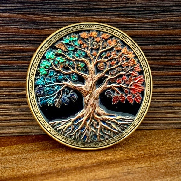 Affirmation Sobriety Coin Gift Set | Tree of Life AA Chip Medallion with Coin Capsule, Display Stand & Card | Sober Gifts for Anniversary