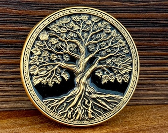 Affirmation Sobriety Coin Gift Set | Tree of Life AA Chip Medallion with Coin Capsule, Display Stand & Card | Sober Gifts for Anniversary