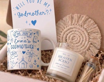 Personalized Godmother Proposal Gift Box, Custom Godmother Mug Candle Set, Will You Be My Godmother Gift, Baptism Godparent Gift