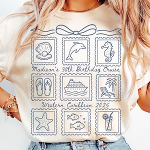 Custom Birthday Cruise Shirts for Women Comfort Colors Tee for Girls Trip Birthday Cruise Crew Matching Shirt Personalized Cruise Gift