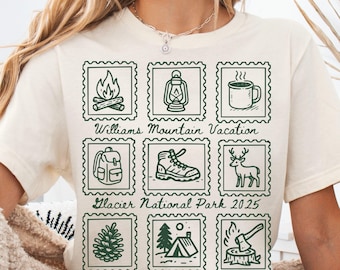 Custom Family Camping Shirts, Personalized Camp Shirt, Family Reunion Tees, Matching Camping T-shirts, Mountain Vacation Shirts Campfire Tee