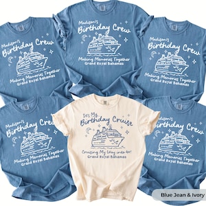 Custom Birthday Cruise Shirts for Women Personalized Girls Cruise Shirt Matching Cruise Shirts for 30 40 50 60 70 Party Comfort Colors