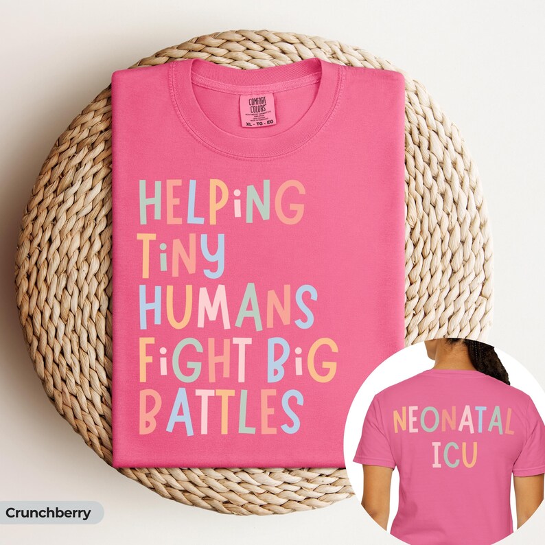 NICU Nurse Shirt Neonatal ICU Sweatshirt Tiny Humans nicu Matching Shirts TShirt CNA Shirt rn Group Intensive Care Unit Comfort Colors® afbeelding 6
