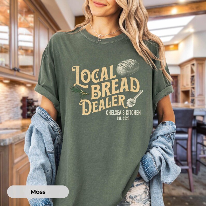 Personalized Bread Shirt, Baking Gifts Baking Shirt Custom Bread Dealer Shirt, Bread Making Homestead Baker Breadmaking Comfort Colors® image 3