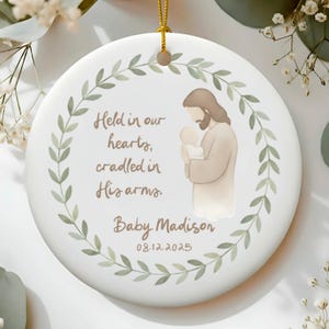 Personalized Miscarriage Gift Ornament Custom Angel Baby Loss Keepsake Infant Memorial Parents Stillborn Remembrance Ideas Jesus Baby Mom