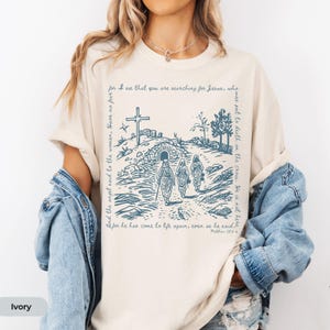 Women of Easter Shirt, He is Risen Shirt for Easter, Good Friday T-Shirt Easter Day Jesus Shirts Womens Faith Tee Religious Comfort Colors® image 1