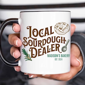 Personalized Sourdough Dealer Mug, Sourdough Mug Baking Coffee Mug Custom Sourdough Bread Mug, Bread Making Homestead Christian Breadmaking
