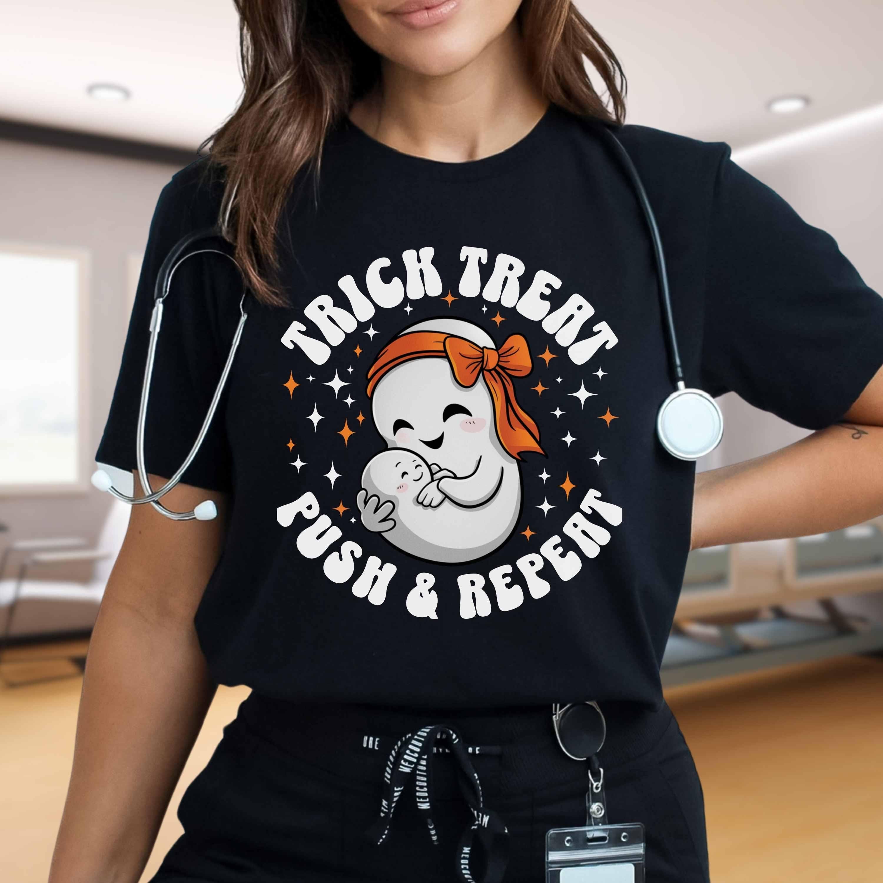 Labor and Delivery Nurse Halloween Shirt Ghost Halloween Nurse Shirt L&D OB Doula Midwife Fall Nurse Shirt Spooky Season RN Comfort Colors®