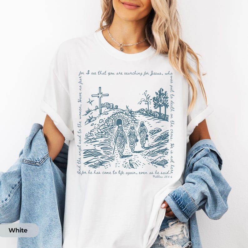 Women of Easter Shirt, He is Risen Shirt for Easter, Good Friday T-Shirt Easter Day Jesus Shirts Womens Faith Tee Religious Comfort Colors® image 5