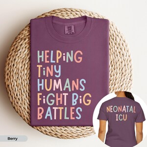 NICU Nurse Shirt Neonatal ICU Sweatshirt Tiny Humans nicu Matching Shirts TShirt CNA Shirt rn Group Intensive Care Unit Comfort Colors® afbeelding 5