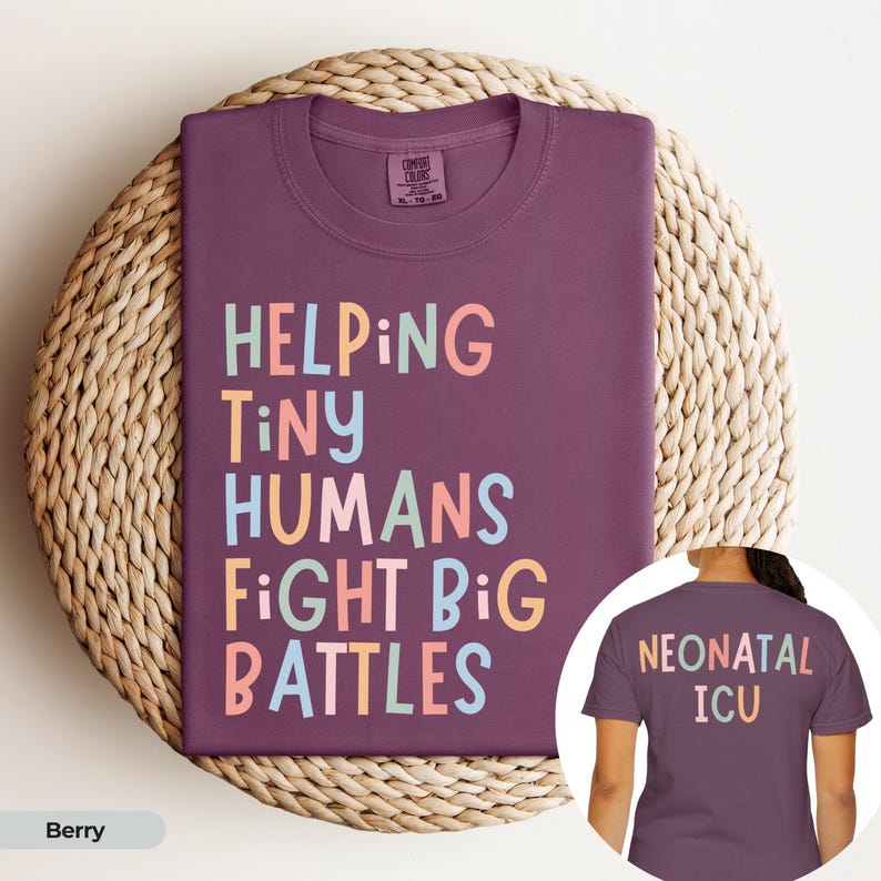 NICU Nurse Shirt Neonatal ICU Sweatshirt Tiny Humans nicu Matching Shirts TShirt CNA Shirt rn Group Intensive Care Unit Comfort Colors® afbeelding 5