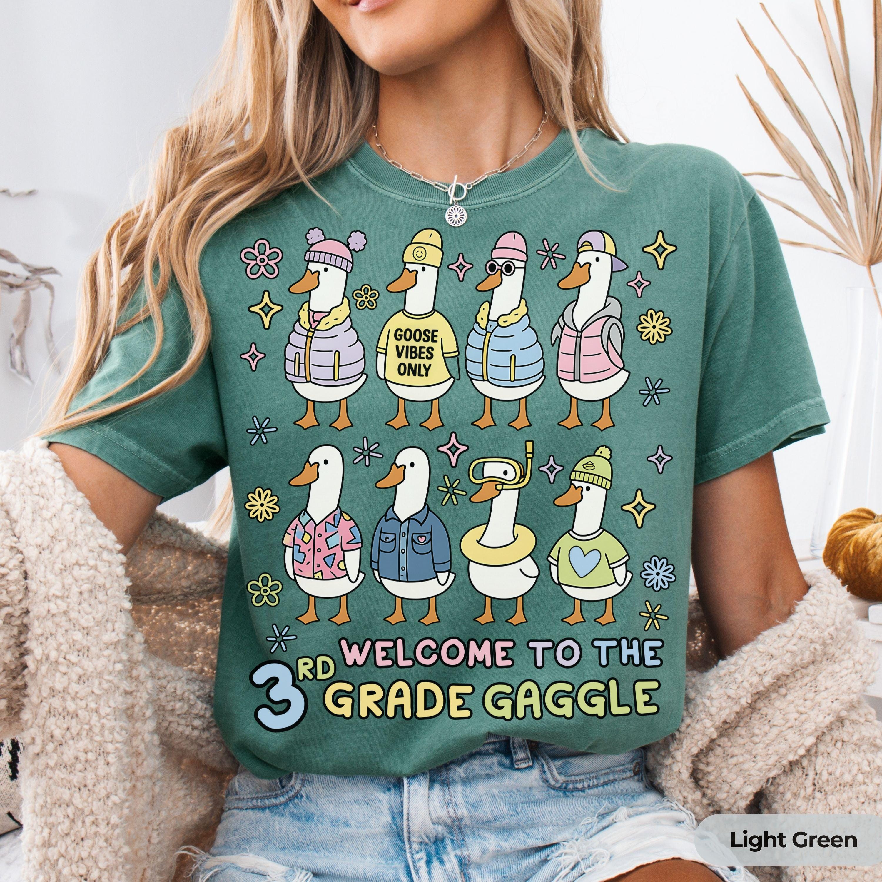 Cute Third Grade Teacher Team Shirt Comfort Colors® Goose Back to School Graphic Tee 3rd Grade Teacher Gift Appreciation Silly Matching