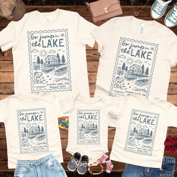 Custom Lake Cabin Family Vacation Shirts for Camping Trip – Matching Custom Camping Tees for Group Getaways Life Lake Campfire Outfits