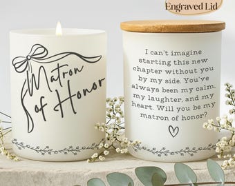 Custom Matron of Honor Proposal Gift Candle Wedding Party Gift Sister Personalized Established Year Matron of Honor Gift Idea