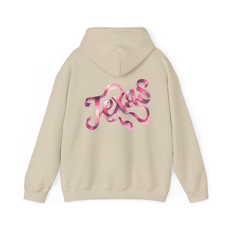 Texas Coquette Ribbon Hoodie Bow Coastal Cowgirl Cowboy Hat Coquette Clothing TX Shirt Oversized Sweatshirt Coquette Cowgirl Pink Bow Gift Sand