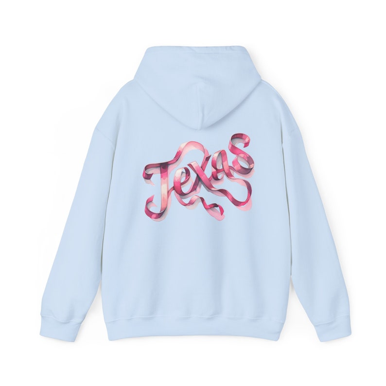 Texas Coquette Ribbon Hoodie Bow Coastal Cowgirl Cowboy Hat Coquette Clothing TX Shirt Oversized Sweatshirt Coquette Cowgirl Pink Bow Gift Light Blue