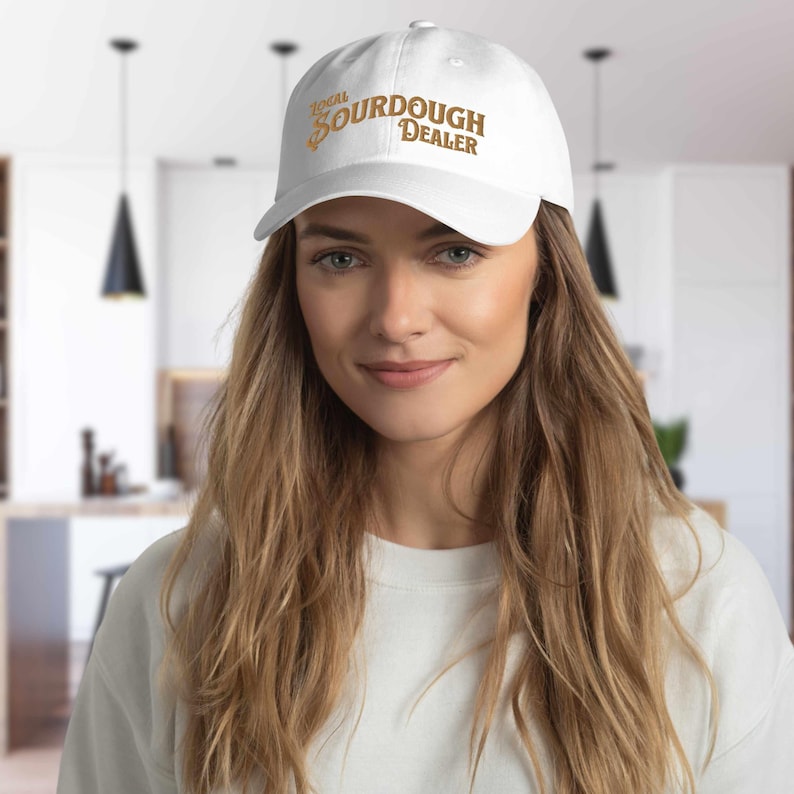 Broderad surdegsmanchesterhatt, surdegsgåvor, bakhatt, surdegsbrödhandlarhatt, brödbakningsmössa, kristen brödbakning bild 3