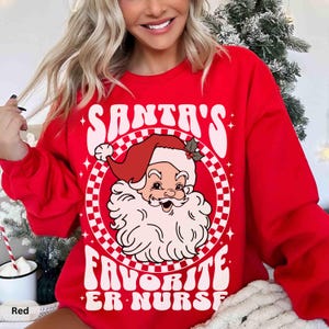 Christmas ER Nurse Sweatshirt Emergency Room Nurse Christmas Sweatshirt Santa Gift for ER RN Trauma Registered Nurse Holiday Crewneck