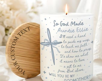 Will You Be My Godmother Proposal Gift Personalized Candle Godmother Gift Box Baptism Keepsake Custom Godparent Proposal Christening Gift