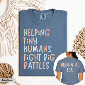 NICU Nurse Shirt Neonatal ICU Sweatshirt Tiny Humans nicu Matching Shirts TShirt CNA Shirt rn Group Intensive Care Unit Comfort Colors® afbeelding 2