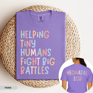 NICU Nurse Shirt Neonatal ICU Sweatshirt Tiny Humans nicu Matching Shirts TShirt CNA Shirt rn Group Intensive Care Unit Comfort Colors® afbeelding 8