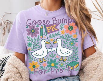 Söt Gås Förskolelärarskjorta Comfort Colors® Tillbaka till skolan Graphic Tee Förskolelärare Team Gåva Gåsuppskattningsteam Dumma Gås