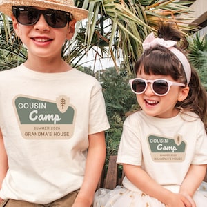 Custom Cousin Camp Shirts Matching Cousin Crew T-Shirts Cousin Shirts Names Family Camping Grandma Camp Gifts Kids Mountain Vacation Tee