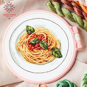 Spaghetti Cross Stitch Pattern Embroidery, Cross Stitch Designs, Cross Stitch Chart, Easy Cross Stitch