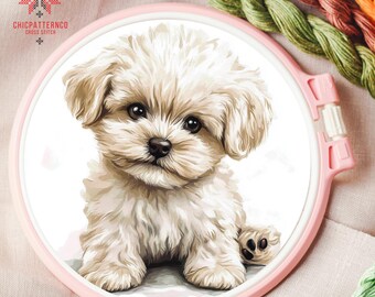 Plush Little Dog cross stitch pattern, Cross stitch patterns designs, Cross stitch pattern, Easy cross stitch