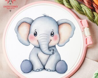 Plush Elephant cross stitch pattern, Cross stitch patterns designs, Cross stitch pattern, Easy cross stitch