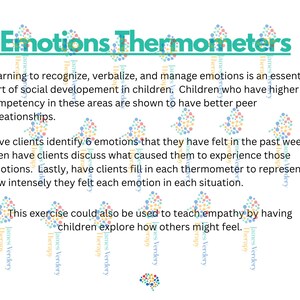 Emotions Thermometer Worksheet - Etsy