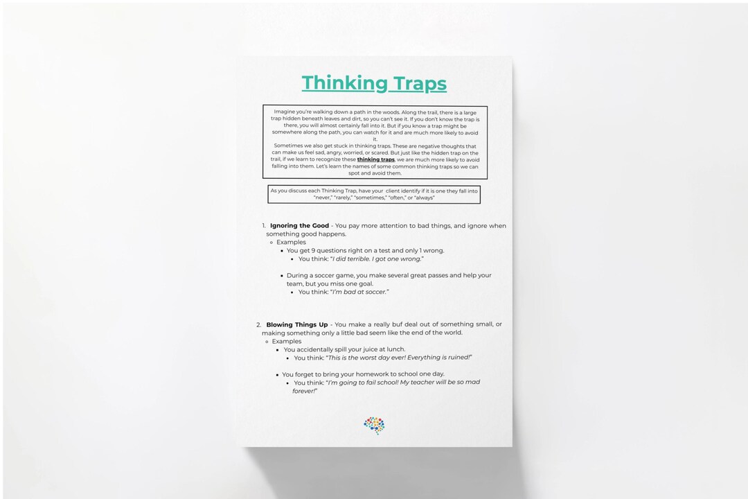 Thinking Traps - Introduction to Cognitive Distortions for Kids - Etsy