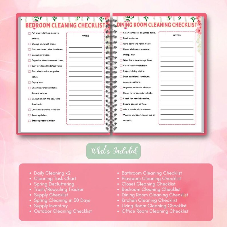 Spring Cleaning Planner Printable Bundle | Cleaning Checklist & Monthly ...
