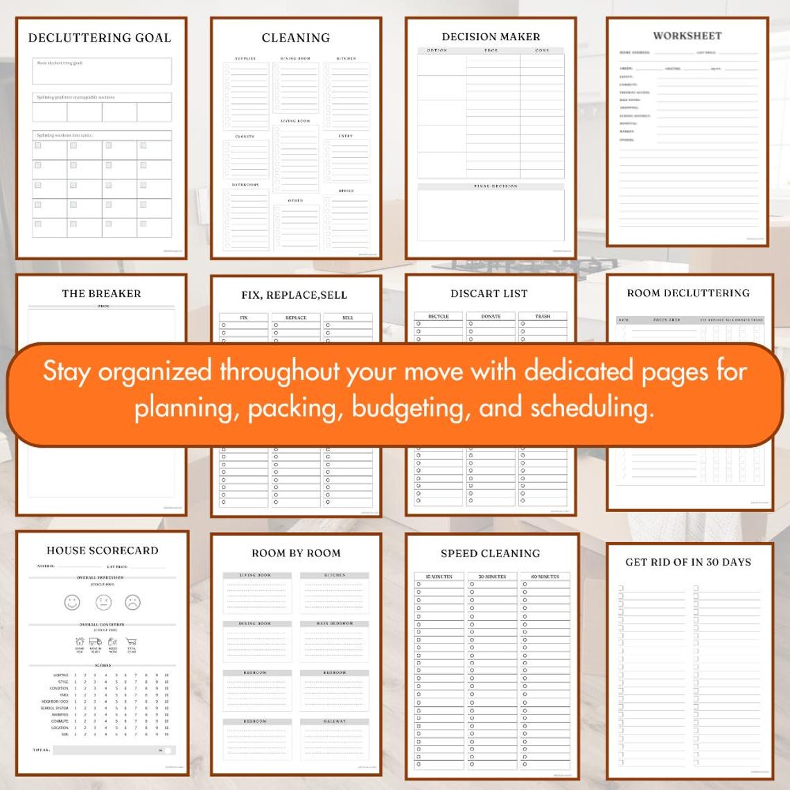 Relocation Planner | Moving Planner Printable | Editable Canva Template ...