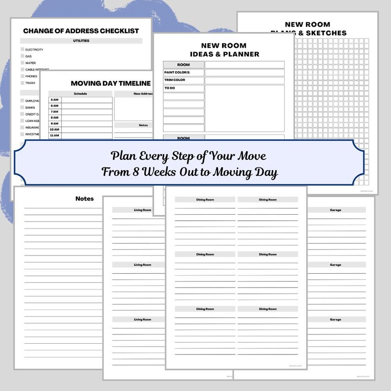 Editable Moving Planner | Printable Checklist & Timeline (PDF Download ...