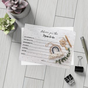 Tarjetas de consejos para baby shower: género neutro / temática de juguetes clásicos / 12,7 x 18,8 cm / Deseos para mamá / 10, 30 o 50 unidades / Envío gratis