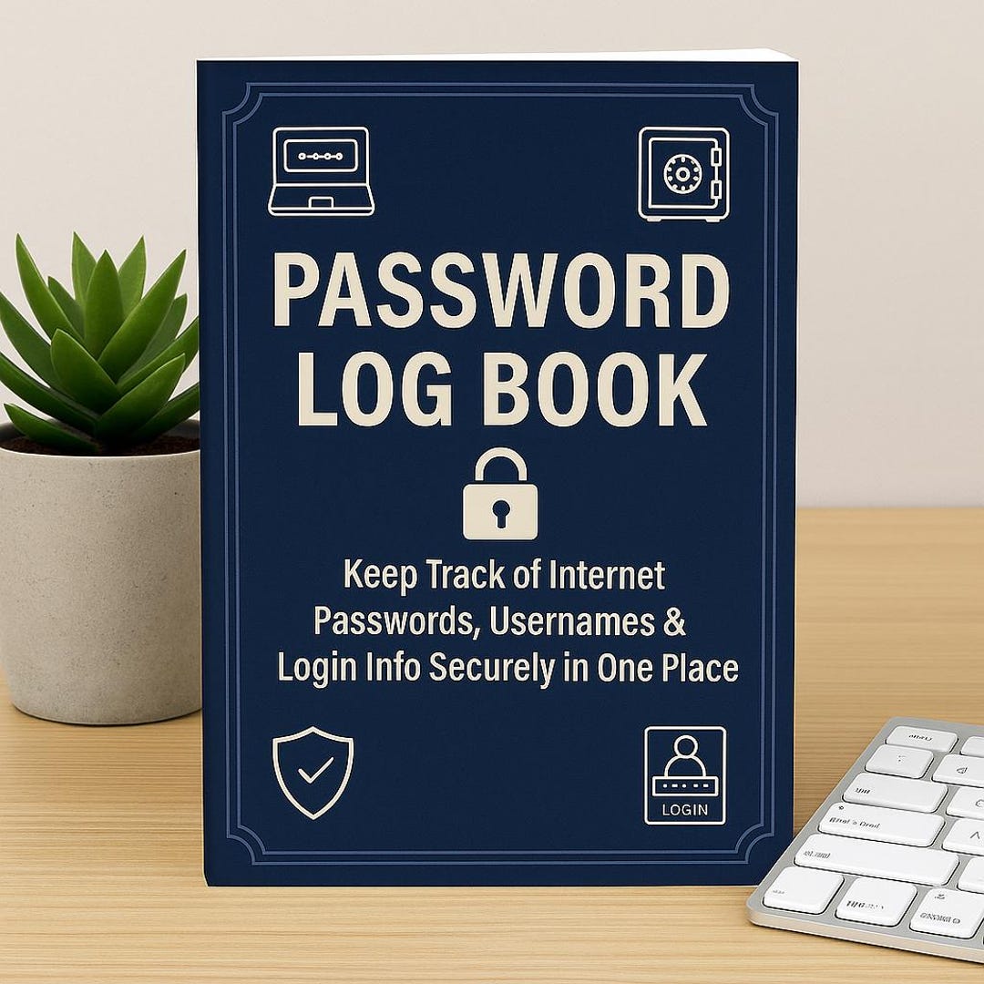 Editable Password Log Book Canva Template: Printable Internet Login ...