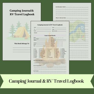 Journal de camping et carnet de voyage en camping-car - PDF imprimable et modifiable pour les voyages sur la route, les campeurs et les caravaniers